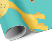 Papier Cadeau Cute Safari Wildlife (Coin rond)