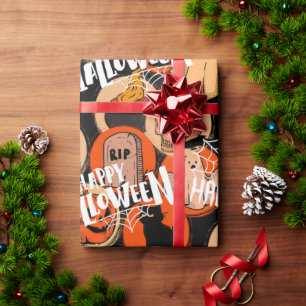 Papier Cadeau Cute & Scary Halloween Ambiance Effrayante