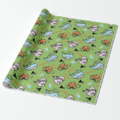 Papier Cadeau Cute sea turtle dolphin animals pattern wrapping p (Déroulé)