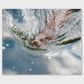 PAPIER CADEAU CUTE SEAL SWIMMING (Plat)