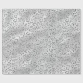 Papier Cadeau Cute Silver Cheetah Leopard Motif d'impression (Plat)