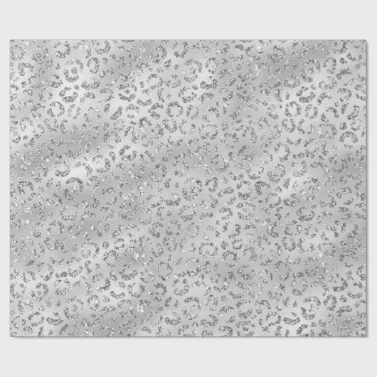 Papier Cadeau Cute Silver Cheetah Leopard Motif d'impression (Plat)