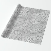 Papier Cadeau Cute Silver Cheetah Leopard Motif d'impression (Déroulé)