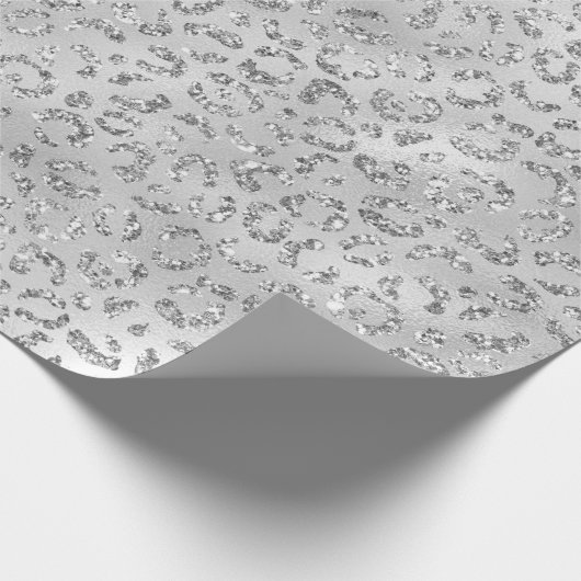 Papier Cadeau Cute Silver Cheetah Leopard Motif d'impression (Coin)