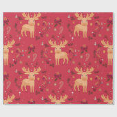Papier Cadeau Cute Simple joyeux Noël caricature patte de rennes (Plat)