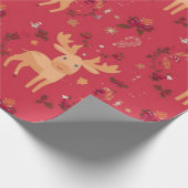 Papier Cadeau Cute Simple joyeux Noël caricature patte de rennes (Coin)