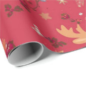 Papier Cadeau Cute Simple joyeux Noël caricature patte de rennes (Coin rond)