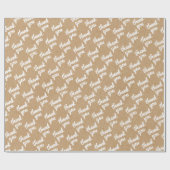 Papier Cadeau Cute Simple Main Lettré Faux Rustique Brown Kraft (Plat)