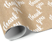 Papier Cadeau Cute Simple Main Lettré Faux Rustique Brown Kraft (Coin rond)