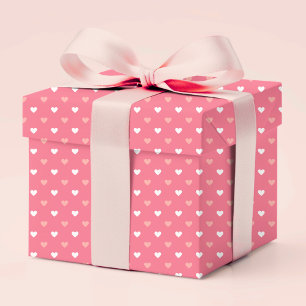 Papier Cadeau Cute Simple Moderne Coeurs D'Amour Peach Rose Blan