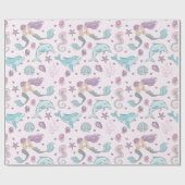 Papier Cadeau Cute sirène (Plat)