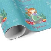 Papier Cadeau Cute sirène (Coin rond)