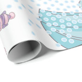 Papier Cadeau Cute sirène et créatures de vie marine (Coin rond)