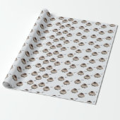 Papier Cadeau Cute Sleepy Owl Pattern Wrapping Paper (Déroulé)