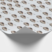 Papier Cadeau Cute Sleepy Owl Pattern Wrapping Paper (Coin)