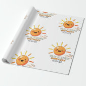 Papier Cadeau Cute Smiling Sun Birthday Wishes Wrapping Paper (Déroulé)
