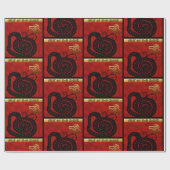Papier Cadeau Cute Snake chinois Année 2025 Zodiac Anniversaire  (Plat)