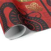 Papier Cadeau Cute Snake chinois Année 2025 Zodiac Anniversaire  (Coin rond)