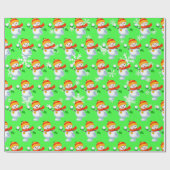 Papier Cadeau "Cute Snowman" (Plat)