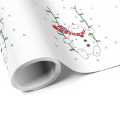 Papier Cadeau Cute Snowman (Coin rond)