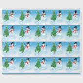 Papier Cadeau Cute Snowman (Plat)