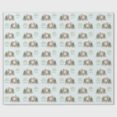 Papier Cadeau Cute Snowman Hiver 1er anniversaire Nom du garçon (Plat)