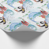 Papier Cadeau CUTE SNOWMAN & PENGUIN'S HITER SERENADE Noël (Coin)