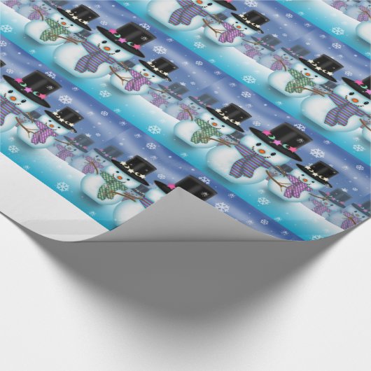 Papier Cadeau Cute Snowmen (Coin)