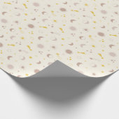 Papier Cadeau Cute Space Sun Moon et Stars sur la crème (Coin)