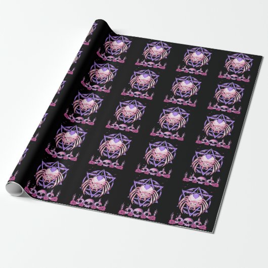 Papier Cadeau Cute Spider Satan Moon Pastel Goth Kawaii (Déroulé)