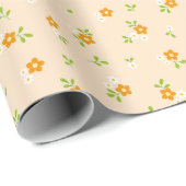 Papier Cadeau Cute Spring Floral Daisies Bouquets Pattern (Coin rond)