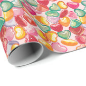 Papier Cadeau Cute Squishy Sweet Candy Heart (Coin rond)