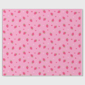 Papier Cadeau Cute Strawberries Hearts Love Berries Valentines (Plat)