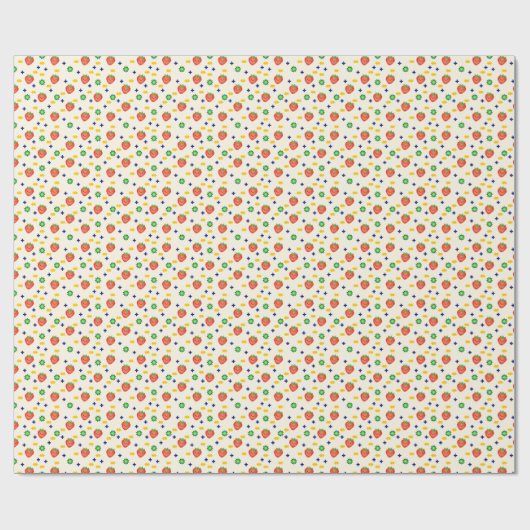 Papier Cadeau Cute Strawberry Pattern (Plat)