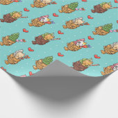 Papier Cadeau Cute Taiyaki crème glacée Dessert Kawaii Chat Bleu (Coin)