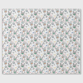 Papier Cadeau Cute tête Rudolph avec petites étoiles (Plat)