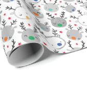 Papier Cadeau Cute tête Rudolph avec petites étoiles (Coin rond)