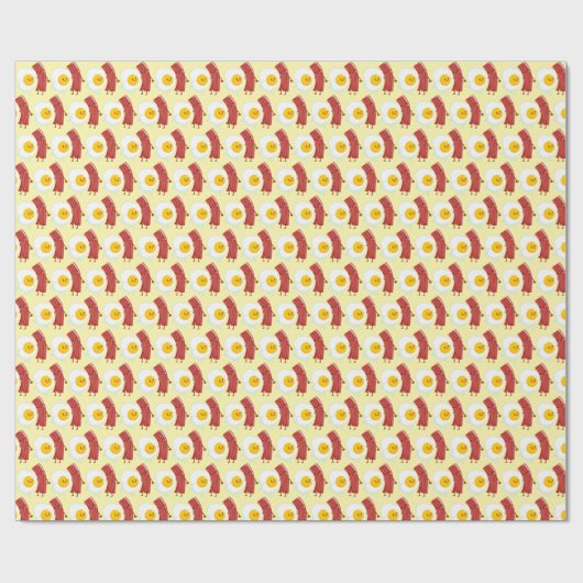 Papier Cadeau Cute tiled eggs bacon pattern (Plat)