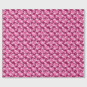 Papier Cadeau Cute tiled pattern pink hearts  (Plat)