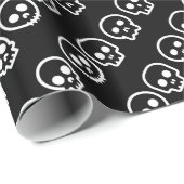 Papier Cadeau Cute Tiny Skuls Halloween Wrapper Paper (Coin rond)