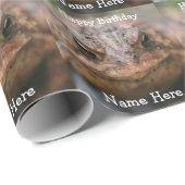 Papier Cadeau Cute Toad Frog Face Anniversaire (Coin rond)