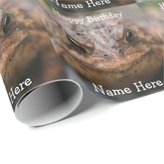 Papier Cadeau Cute Toad Frog Face Anniversaire (Coin rond)
