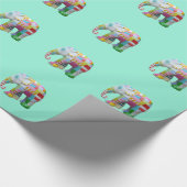 Papier Cadeau Cute toy retro elephant whimsical colourful (Coin)