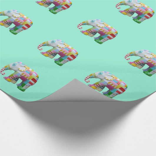 Papier Cadeau Cute toy retro elephant whimsical colourful (Coin)