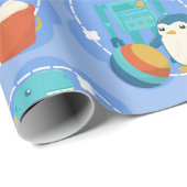 Papier Cadeau Cute Toys and Dinos (Coin rond)