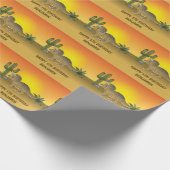 Papier Cadeau Cute Triceratops Dinosaur coucher de soleil Désert (Coin)