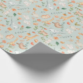 Papier Cadeau Cute Turquoise bébé animal Pastel Motif (Coin)