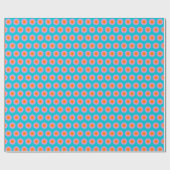 Papier Cadeau Cute Turquoise Mod Retro 60s Flower Motif (Plat)