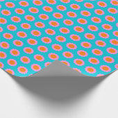 Papier Cadeau Cute Turquoise Mod Retro 60s Flower Motif (Coin)