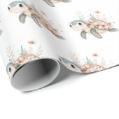 Papier Cadeau Cute Turtle (Coin rond)